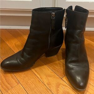 Frye Mega Black Leather Ankle Booties women’s size 7.5
